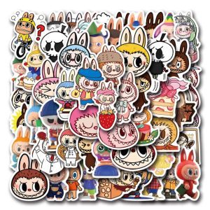 Pack con 50 Stickers Impermeables Labubus Face