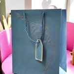 Bolsa de Regalo Tamaño Grande Flor Cadena Azul Petroleo