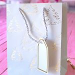 Bolsa de Regalo Chica Blanca con Pinos Dorados