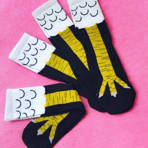 Calceta Loca 3/4 Unisex Unitalla Pata de Gallo Pollo
