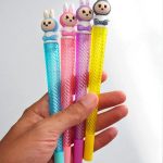 Pluma Kawaii Punto Fino Gel Diseño Labubu