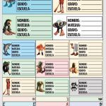 Planilla con 25 Etiquetas Escolares de Materias Tamaño Carta Italian Brainrot Tralalelo