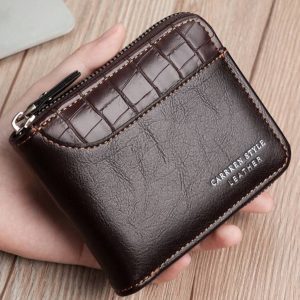 Cartera Billetera Café Croco Carrken Style Leather