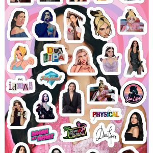 Planilla con 31 Stickers Cortados con Laser Dua Lipa