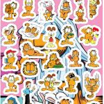 Planilla con 29 Stickers Cortados con Laser One Garfield