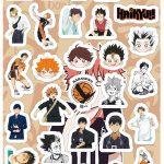 Planilla con 29 Stickers Cortados con Laser Haikyu
