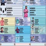 Planilla con 25 Etiquetas Escolares de Materias Tamaño Carta Messi