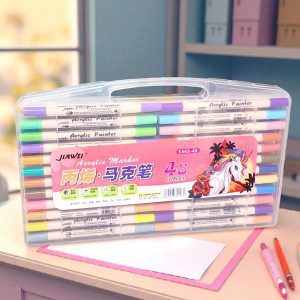 Estuche con 48 marcadores de Acrilico Jiawei Unicorn