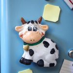 Imán de ceramica de vaquita 8 cm