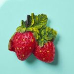 Imán de Ceramica Fresas 4 cm