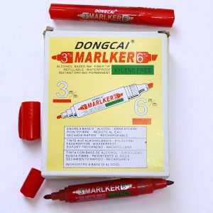 Plumón Rojo Doble Punta DONGCAI