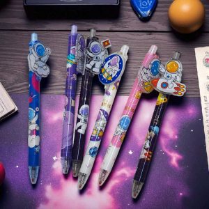 Pluma Retractil Diseño Astronauta Acrilico