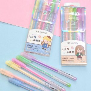 Blister con 6 Plumas tinta de colores Pastel JianDan