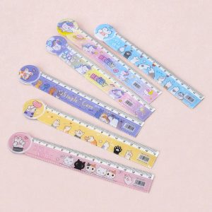 Regla de 15 cm Diseños Unicornio y Huellas de Gato