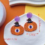 Par de Aretes Impresión Acrilico Diseño Calabaza