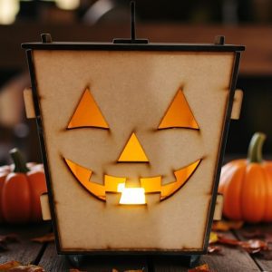 Caja Multiusos de MDF Diseño Calabaza Halloween Natural
