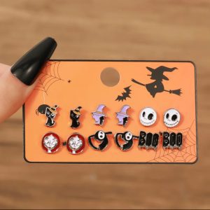 Set 6 Pares de Aretes Halloween Jack