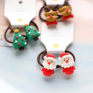 Par de Ligas para Cabello Diseños de Navidad