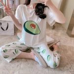 Conjunto de Pijama 2 Piezas Pantalón y Playera Diseño Aguacate