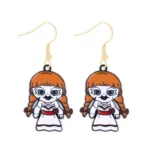 Par de Aretes Aleación Terror Annabelle