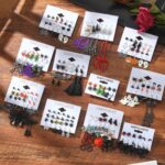 Pack de 6 Pares Aretes Pendientes Aleación Diseños Halloween