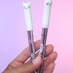 Delineador Blanco Tipo Plumón Extra Fino con Tapa de Gatito