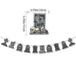 Decoración para Fiesta Cartel Lápida de Calavera