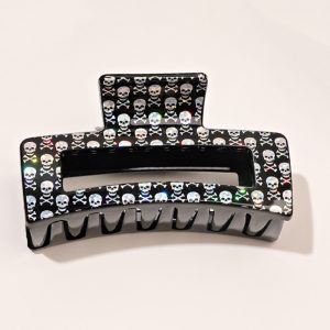Pinza para el Cabello Rectangular Mediana diseños Calavera