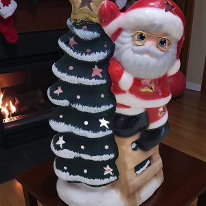 Lámpara de Cerámica Árbol de Navidad con Santa Claus y Lentes 32cm