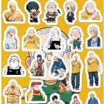 Planilla con 26 Stickers Cortados con Laser Sakamoto Days