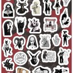 Planilla con 34 Stickers Cortados con Laser Satanico