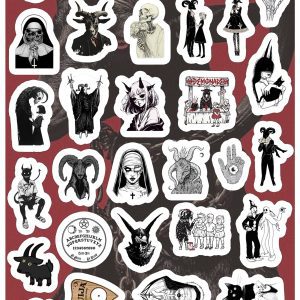 Planilla con 34 Stickers Cortados con Laser Satanico