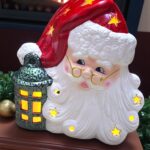 Lámpara de Ceramica Diseño Cara de Santa Claus con Faro