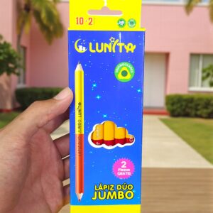 Paquete de 10 + 2 Lapices Duo Bicolor Jumbo Triangulares Lunita