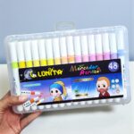 Estuche con 48 Plumones (24 pastel y 24 metálicos) Acrílico Punta Pincel Van Gogh Lunita