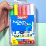 Estuche con 12 Marcadores de Acrilico Punta Pincel Base Agua Adekolor Gatitos