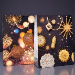 Bolsa de Regalo Grande Navideña Tonos dorado/negro