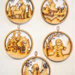 Esferas Tipo 3D en MDF Varios Diseños Navideños