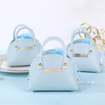 Bolsa Mini para Regalo de Cuero Sintético para Armar Color Azul