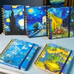 Libreta Pasta Dura de 100 Hojas de Raya Tamaño Pocket diseños de Van Gogh con Stickers