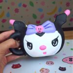 Taza Artesanal Pintada a Mano Cabeza Kuromi