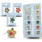 Pinza Loto Metalica Mini Dorado con Colores