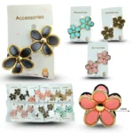 Pinza Flor Borde Dorado Set 2 pzas