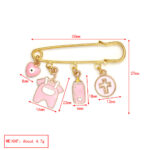 Pin Metálico en Forma de Seguro con Charms Baby Girl 38948044