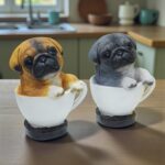Alcancía de Ceramica Pug en Taza