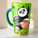Taza de Ceramica Jumbo Artesanal Pintada a Mano Kung Fu Panda