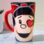 Taza de Ceramica Jumbo Artesanal Pintada a Mano Mafalda Love
