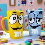Taza de Ceramica Jumbo Artesanal Pintada a Mano M&M