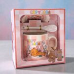 Taza de Porcelana Capibara con Platito y Cuchara