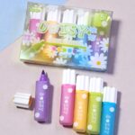 Set de 5 Marcatextos Mini "Daisy" - Tonos Fluorescentes con Diseño de Margaritas